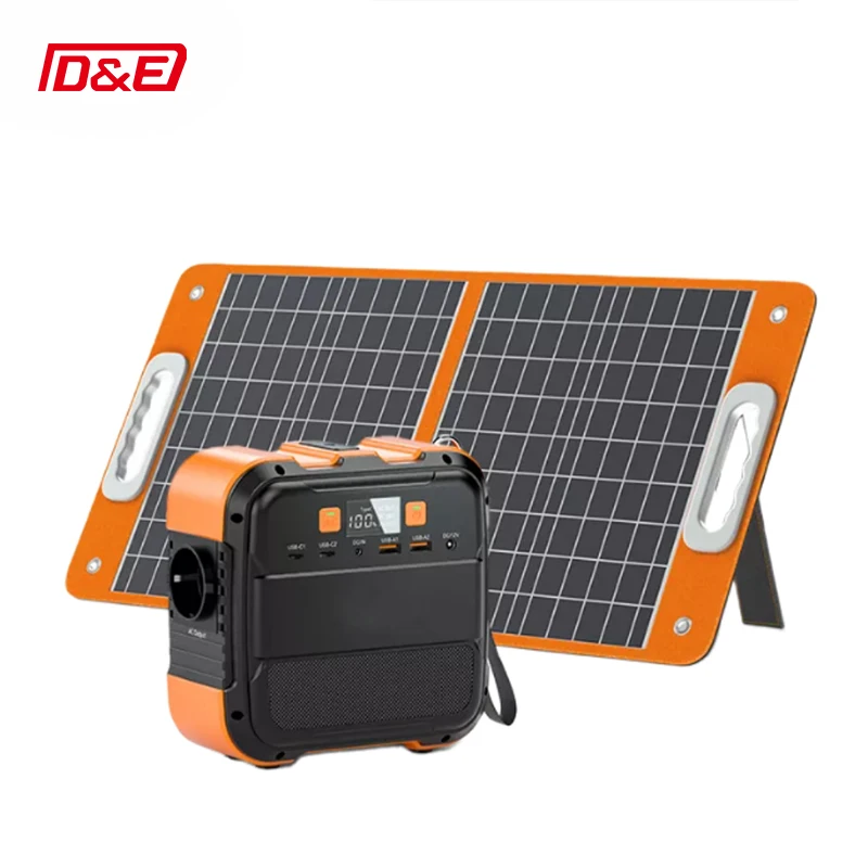 Top Solar Power System for Computer TV Laptop Outdoor with 60W Solar Panel 200W 110V 220V AC Output Power Supply Solar Generator