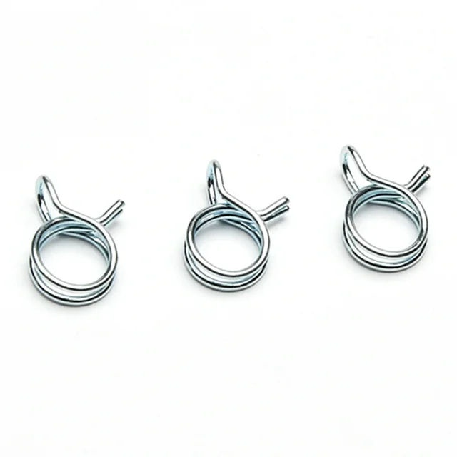 Factory custom galvanize metal fuel hose stainless steel single wire torsion spring hose clip hose clamp for car