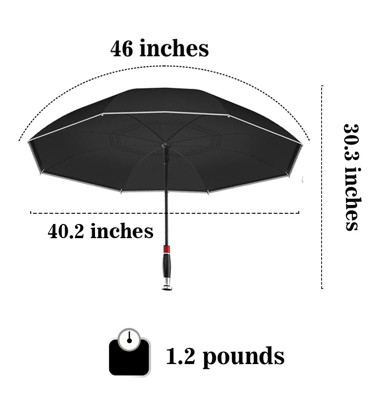 Straight Handle Double Layer Promotional Custom Reverse Inverted Umbrella with Logo Printing Wholesale