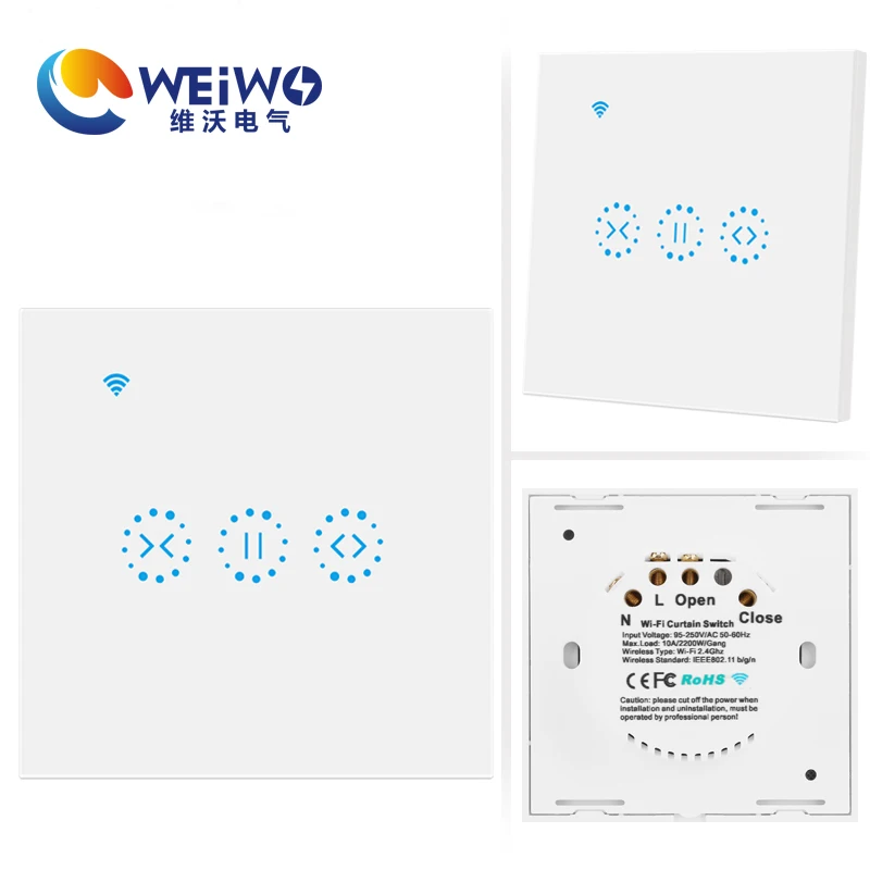 WiFi Roller Switch Shutter Switch WiFi Curtain Blinds Touch Switch Wall 3 years warranty CE certificate 220-250V