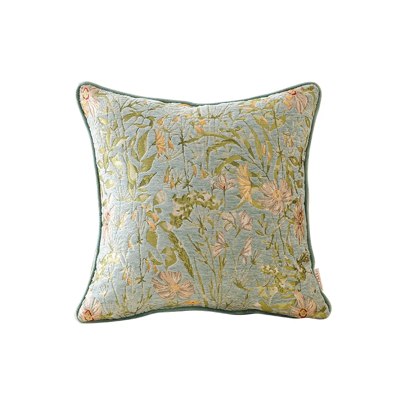 Nordic wind light luxury flower French living room cushion cover sofa backrest spot pillow cushion cover