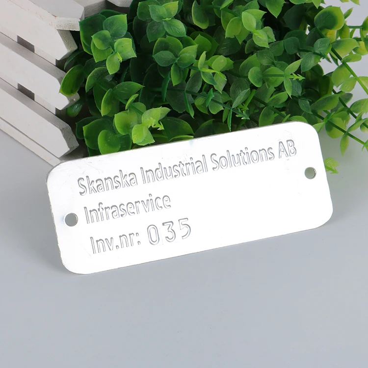 High quality logo embossing aluminium printed metal nameplate tag