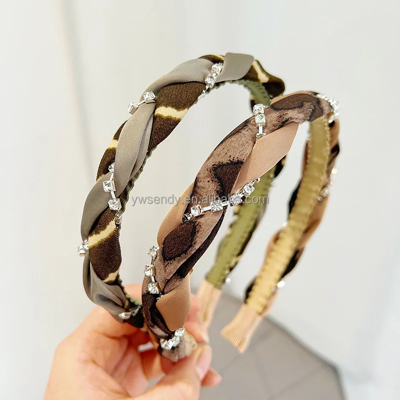 Custom Fashion Style Rhinestone Winding Twists Hair Hoops Headband And Accessories For Woman Lady Headbands