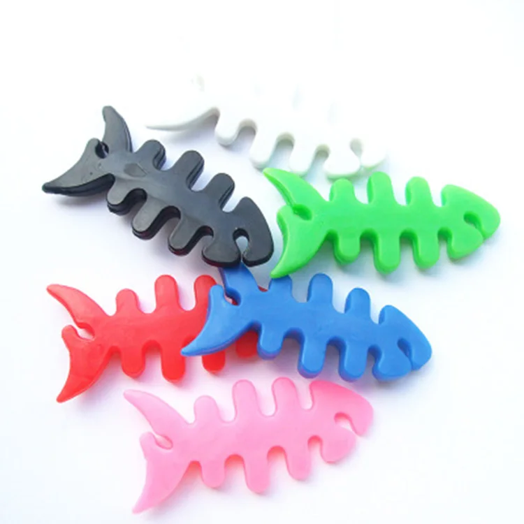 Fishbone Headphone Holder Wrap for Iphone,ipod, Mp3, Mp4 Player , Silicone Earphone Cable Winder