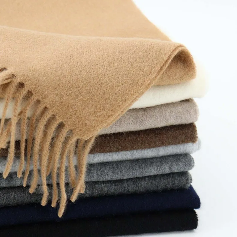 30*180 cm 100% Wool Cashmere Shawls Solid Color Ponchos Winter Wool Winter Neck Scarves Supplier Wholesale