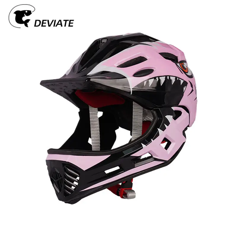 2024 ODM OEM Kids Blue Full Face Helmets Fashionable Downhill Off-Road Racing Motocross Bicycle Helmet for Boys and Girls