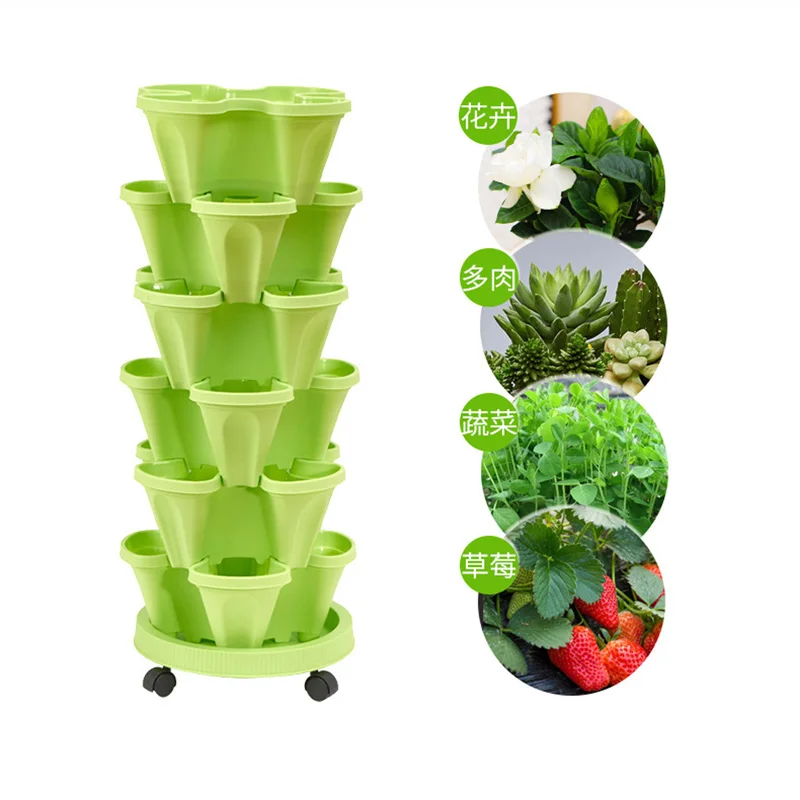OXGIFT Wholesale move three-dimensional strawberry plant growing plastic flower pots & planters