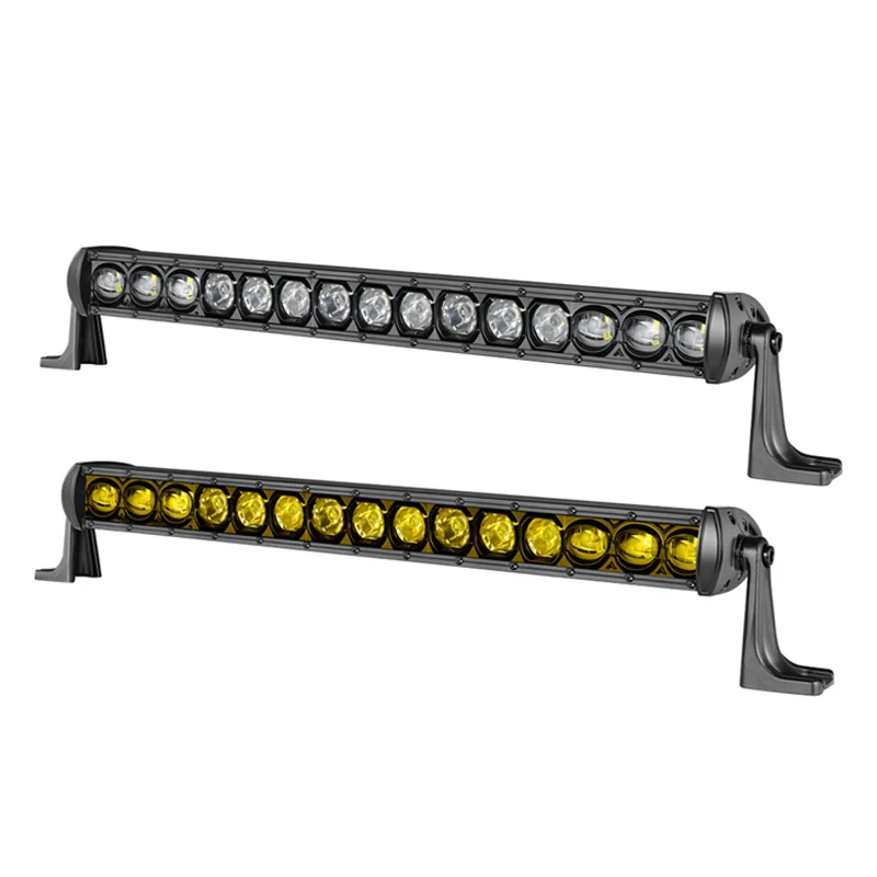 20 Inch 75W 12V 24V Slim Waterproof Straight LED Light Bar With Wiring Harness