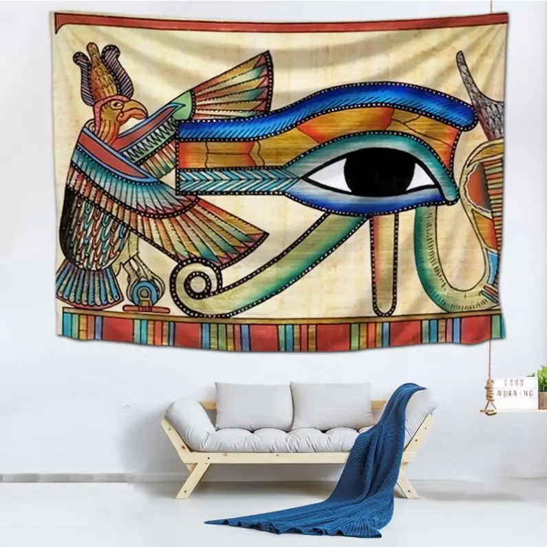 Mandala Reusable Design religious Custom Logo Printed 100% Polyester Fabric egypt tapestry wall art Tapestry For Home Decor