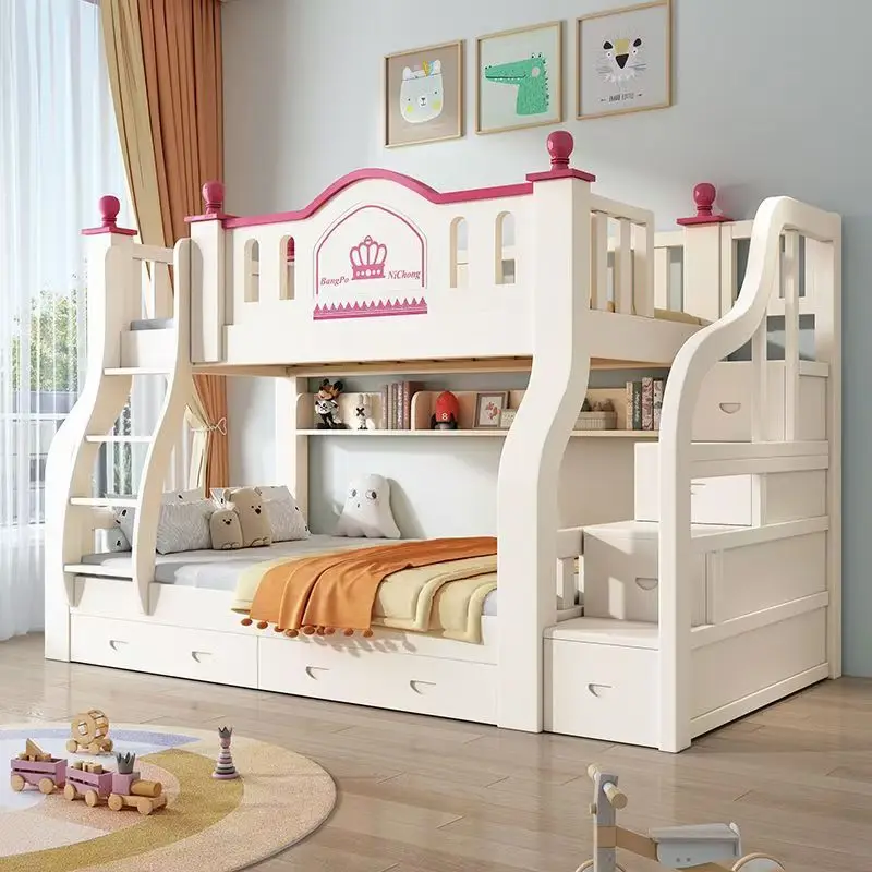 Wholesale Modern Hotel School Dormitory Apartment Bed University Apartment Wooden Bunk Beds With Stairs