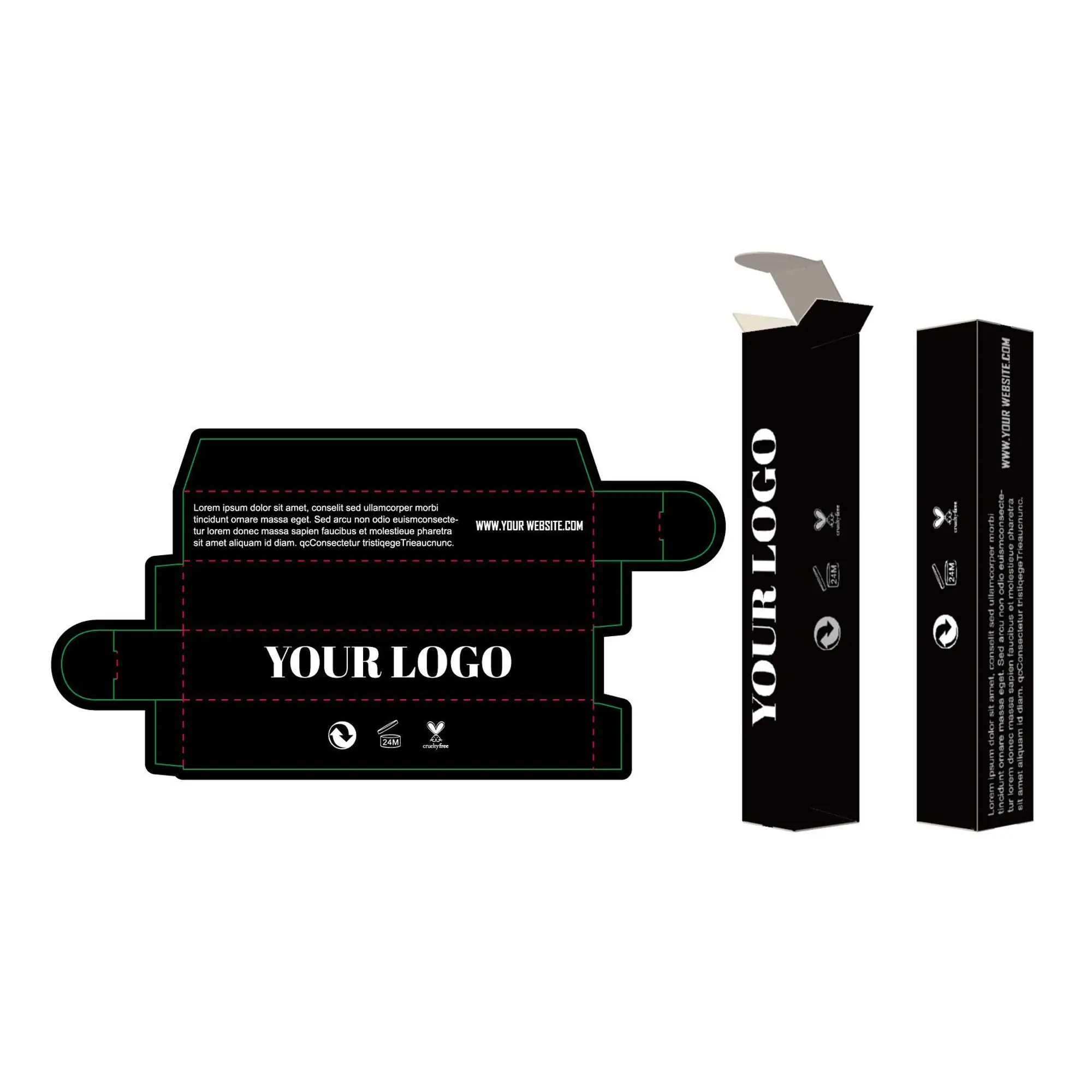 Luxury custom printing biodegradable paper black cardboard black perfume diffuser gift packaging cosmetic packaging box