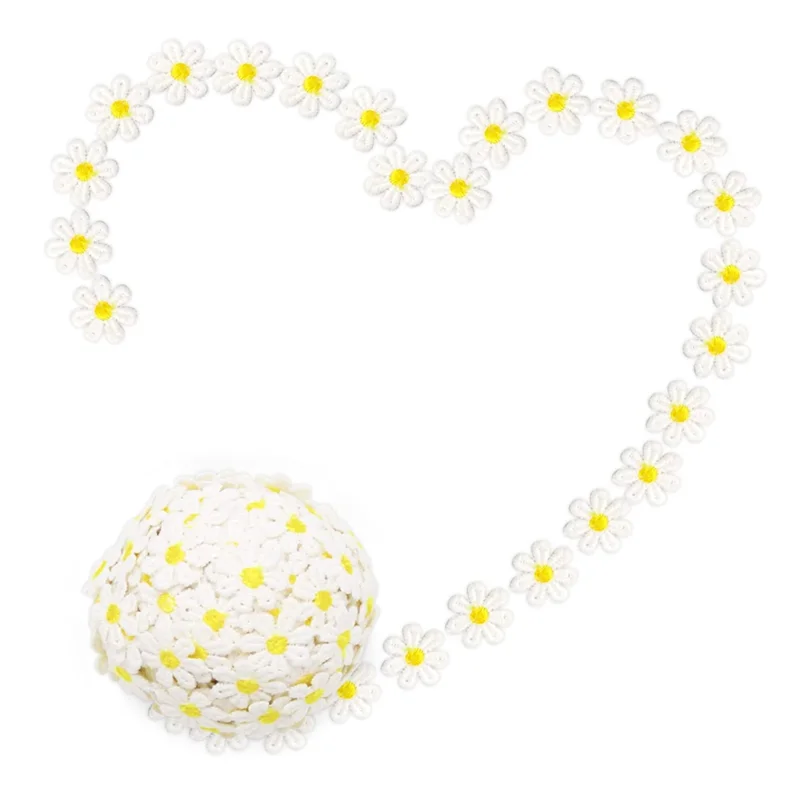 Sewing DIY Crafts Decorations Fabric Daisy Flower Lace Embroidered Trim Ribbons
