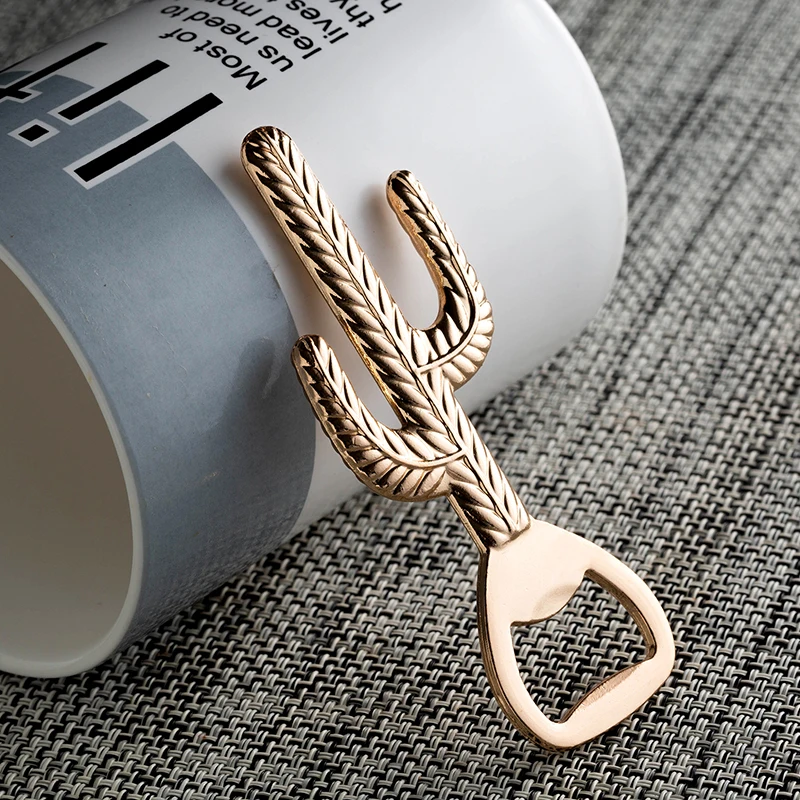 Holiday Gifts Custom Sale Gift Box Packaging Bottle Opener Metal Cactus Bottle Opener