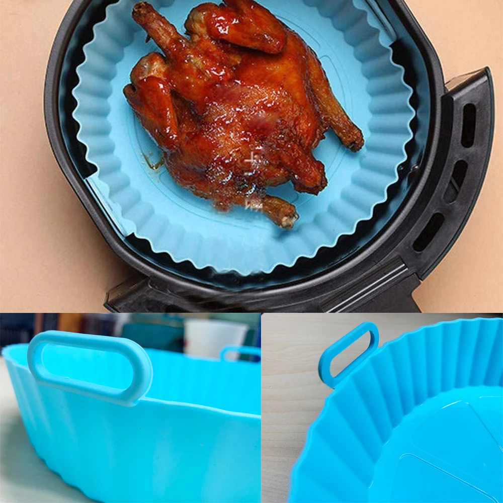 Wholesale High Quality Reusable 6.7 in/8in air fryer silicone pot food grade silicone air freyr liner pot air fryer pot