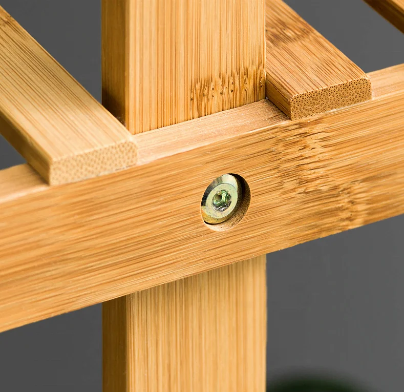 Outdoor Solid Wood Pergola Flower Plant Stand Home Display Wood Shelf For Flower Pots Bamboo Racks For Plants