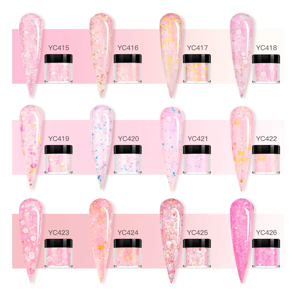 Wholesale High Quality  35 Magical Colors Mixed Glitter Acrylic  Powder Dipping Pro Pigment