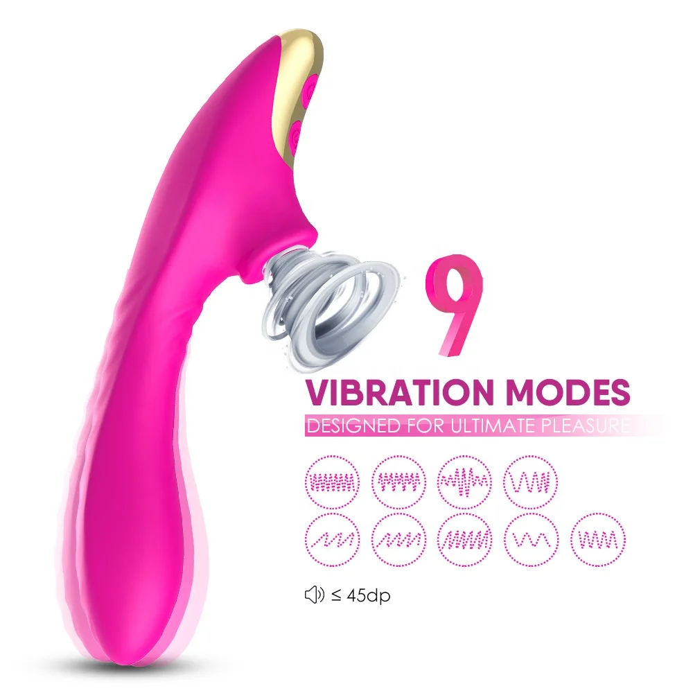 Hottest Design rechargeable dual motors 9 speed female c-spot sucking clitoral vibrators