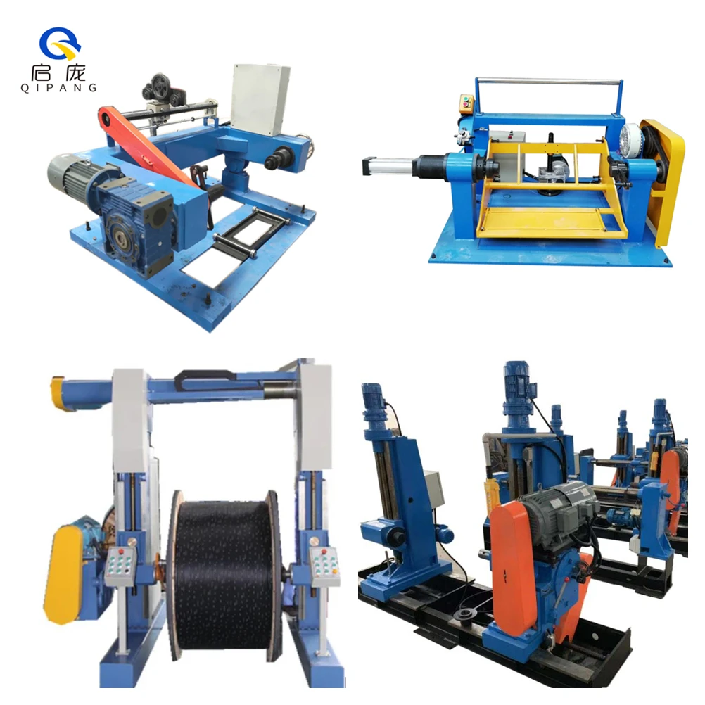 China Qipang TC1200mm spool winding machine large wire cable drum rewinding automatic take up machine with rolling ring drive (1600508266696)
