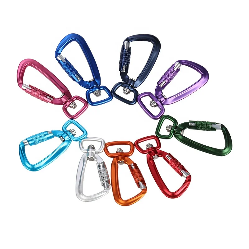 Уличный источник фактический D-образный автоматический замок вращающееся кольцо карабин крючок из алюминиевого сплава Пряжка для собак домашних животных
