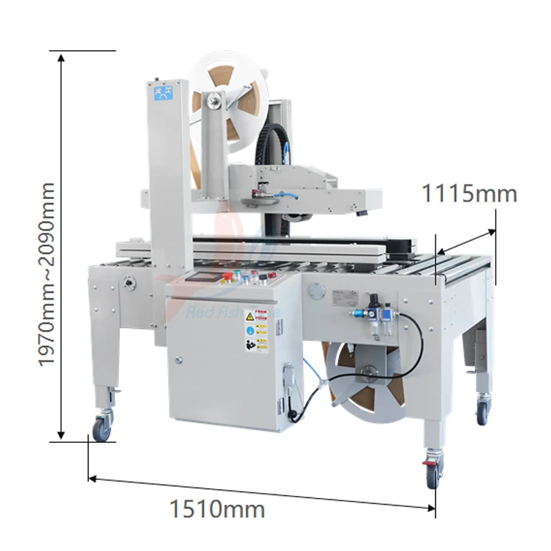Top & Bottom Case Sealer Water Activated Tape Semi-auto Tape Carton Box Sealing Machine
