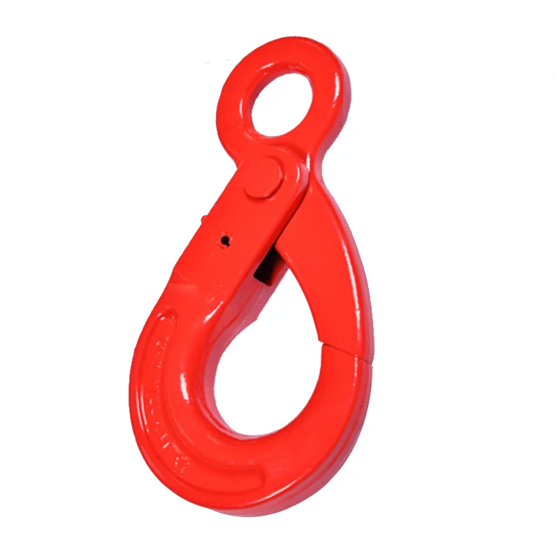 G80 European safety self-locking hook Rotary safety hook alloy steel Angle eye type lifting cargo hook rigging