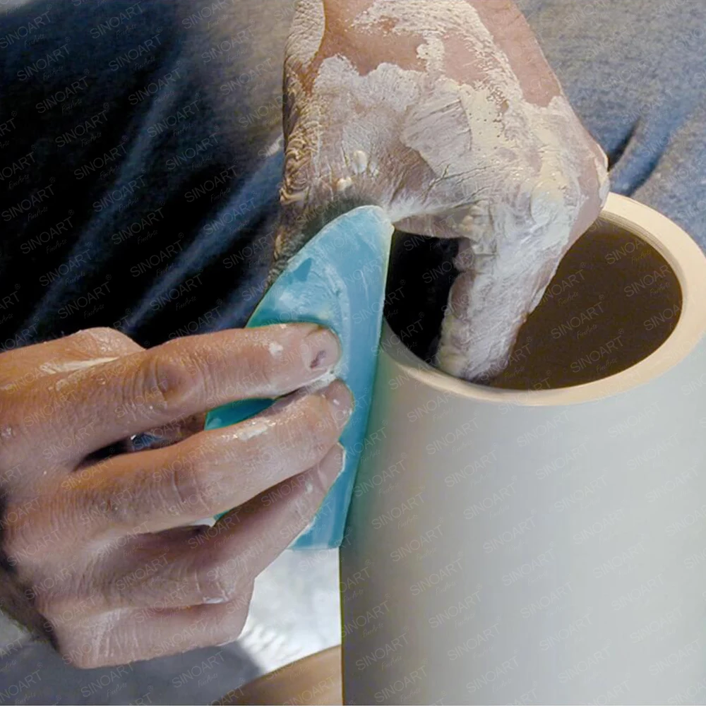 SINOART 4pcs Paste Painting Tool Pottery Clay Silicone Ceramics Tools Artist Silicone Pottery Rib Set