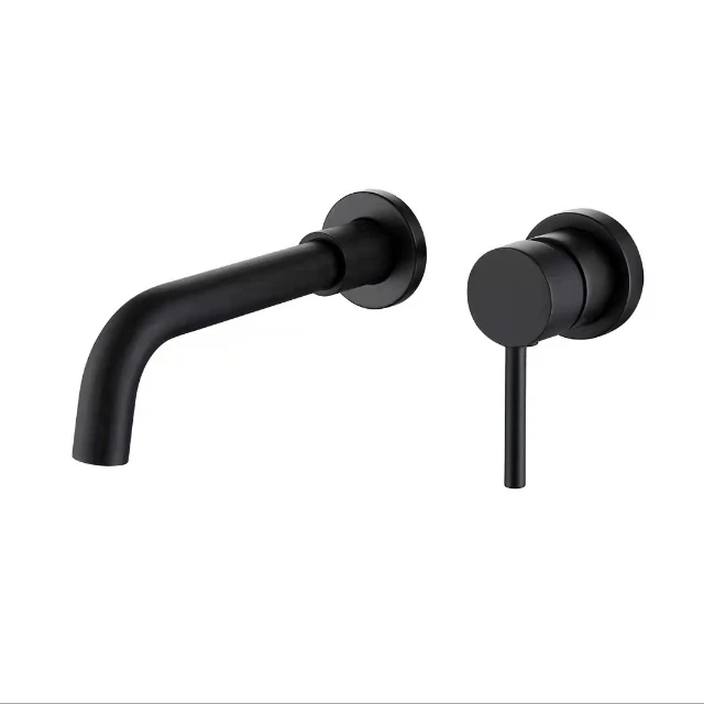 Modern Single-Handle Wall Mounted Basin Sink Mixer Tap Concealed Lavatory Faucets for Bathroom Plastic Material