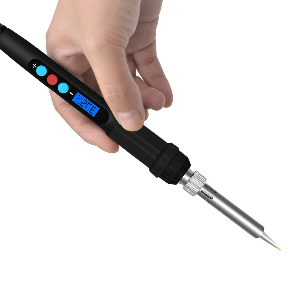 Керамика нагреватель 60 Вт Регулируемая температура цифровой ЖК-дисплей Электрический паяльник с свинца наконечник из нержавеющей стали