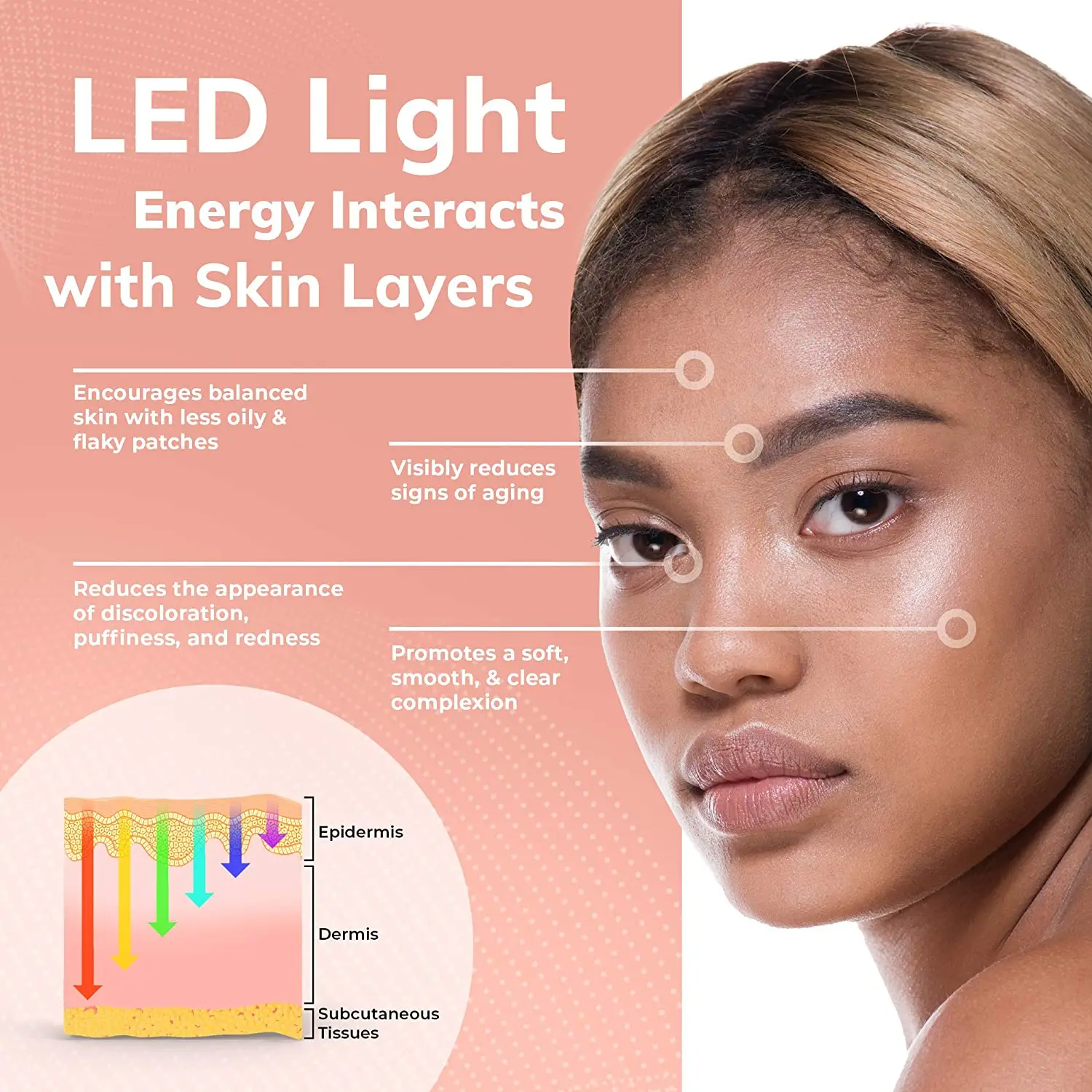 Wireless 7 Color LED Face equipment with IR 850nm