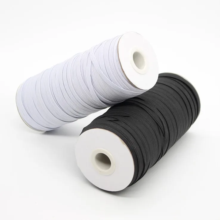 Custom Black White Polyester Rubber Elastic Webbing Band High Elastic Band