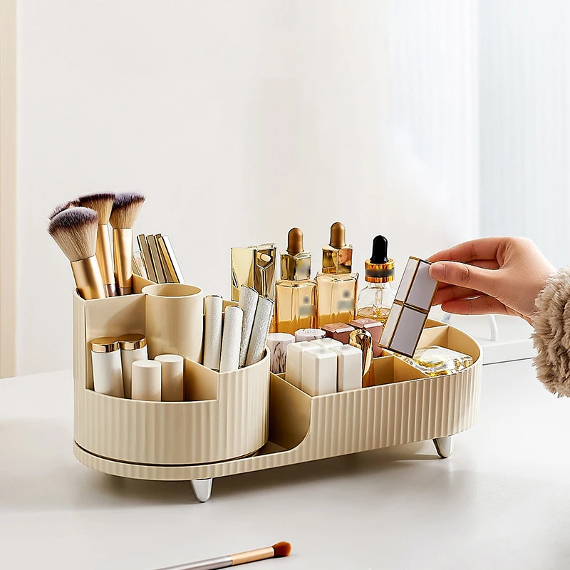 360 Degree Rotation Multifunctional Cosmetic Brush Plastic Holder Make Up Organizer Brushes Lipsticks Storage Box