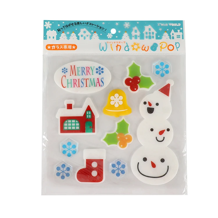 Наклейка на окно рождественские наклейки стекло 3D мультяшный персонаж Рождественская