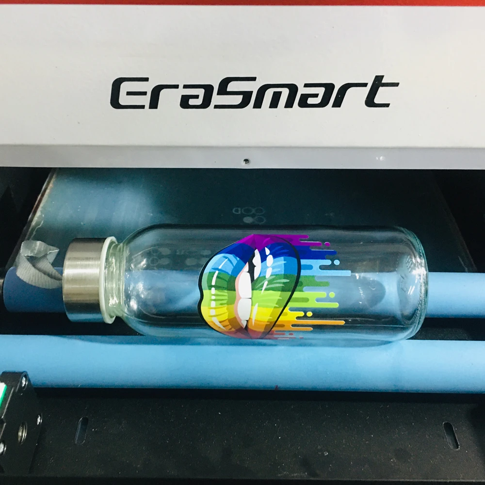 UV Ink Varnish 3D Emboss A3 Flatbed Digital Led UV Inkjet Printer For Glass Bottles