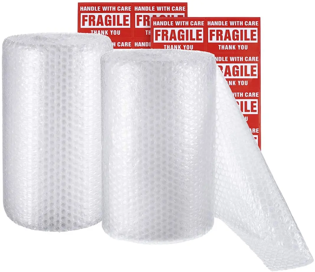 Bubble Cushioning Wrap Rolls 2-Pack  Transparent