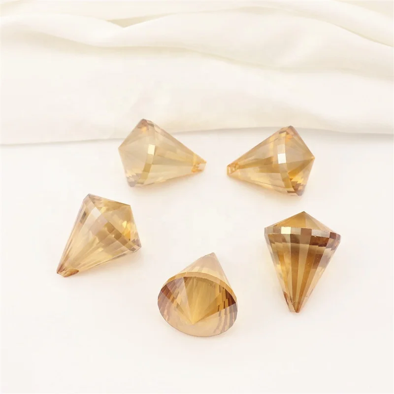 Factory Supply Crystal Curtain Bead Pendant Glass Conical Bead for Chandelier Accessories