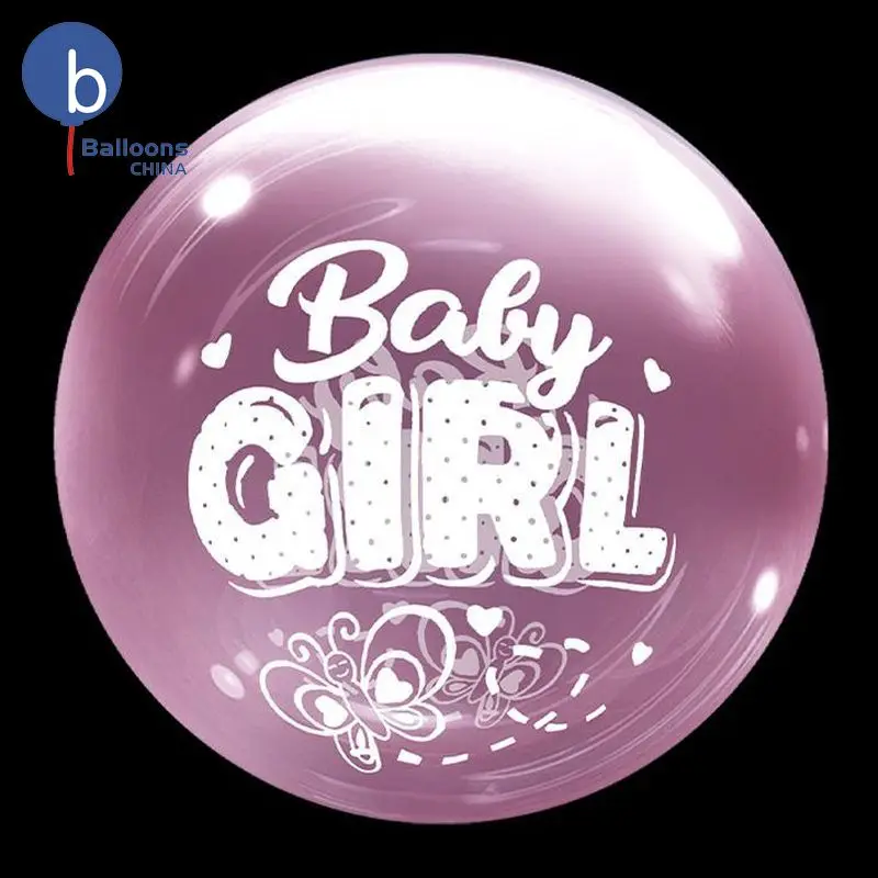 New Design 20 Inch Printing BABY GIRL Bobo Balloons Birthday Party Decoration