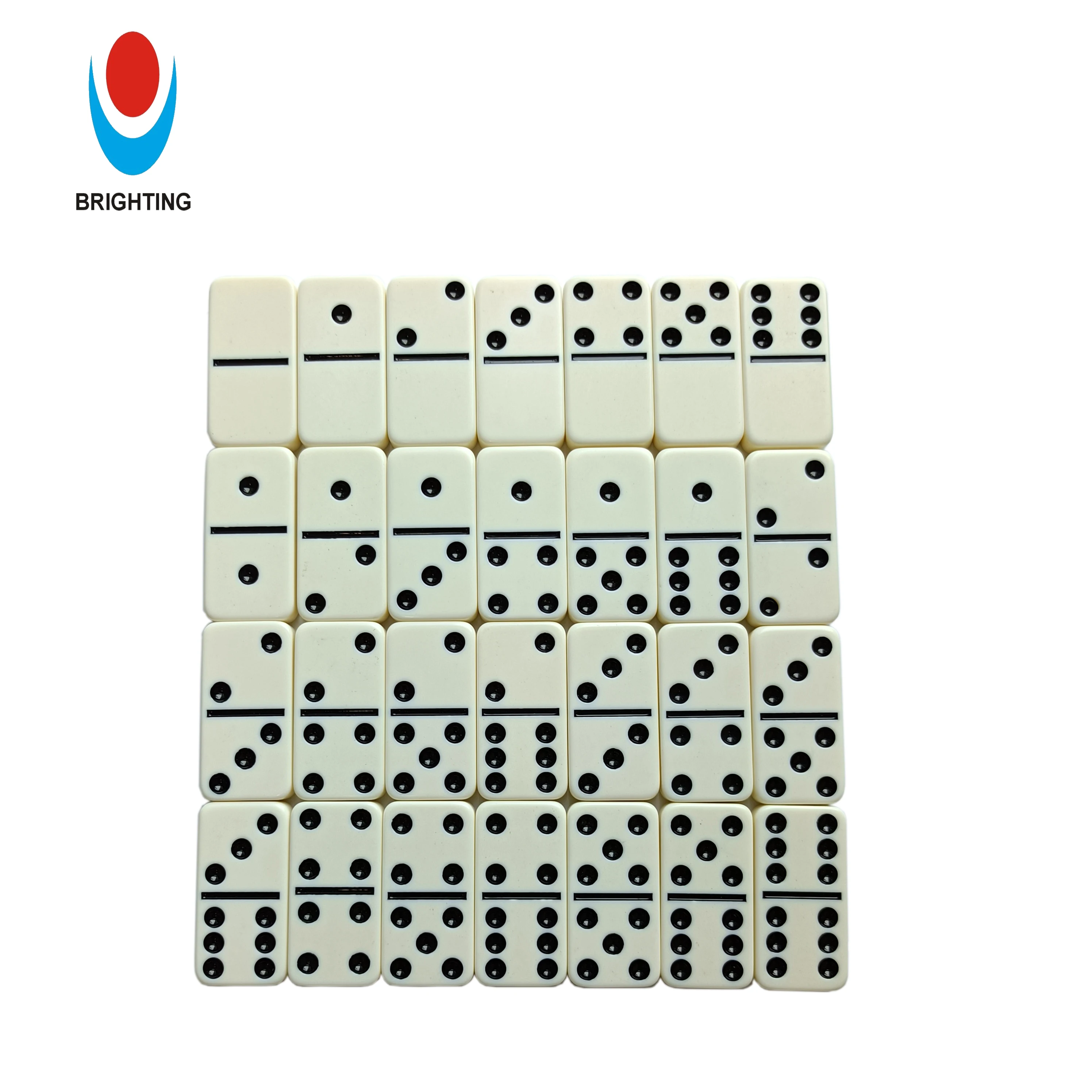 Wholesale Tin Box Custom Logo Domino Game Domino Set Case Toys White  Plastic Stones Metal Box Package Dominoes Set