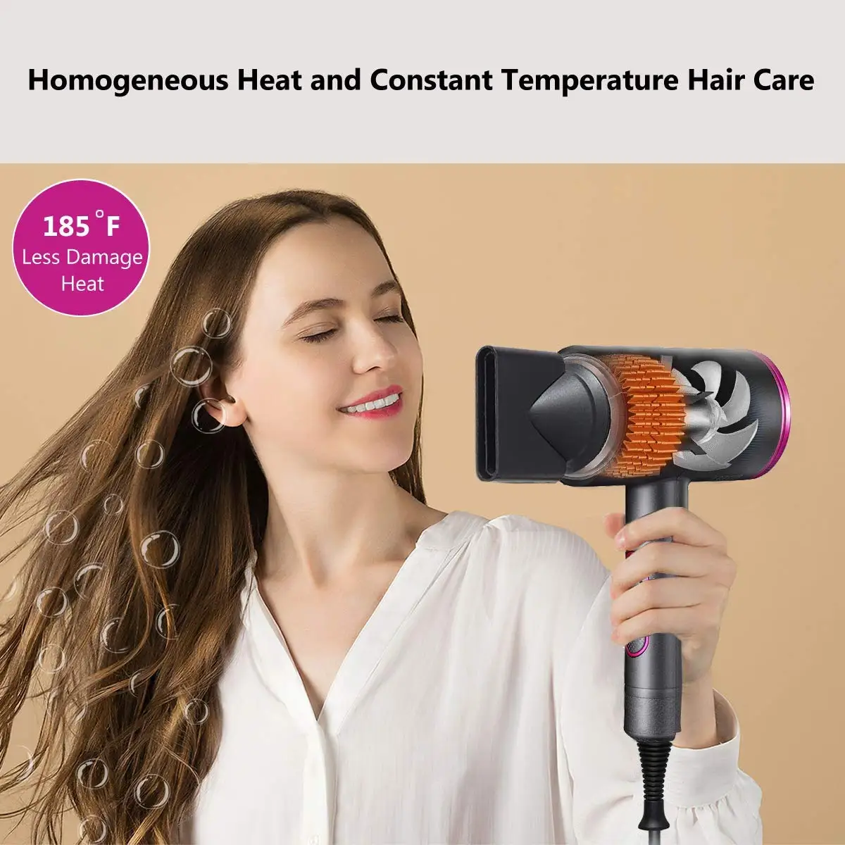 2024 Hair Dryer Professional Salon Hairdryer Negative Ion One Step Brush Straightener Blow Dryer
