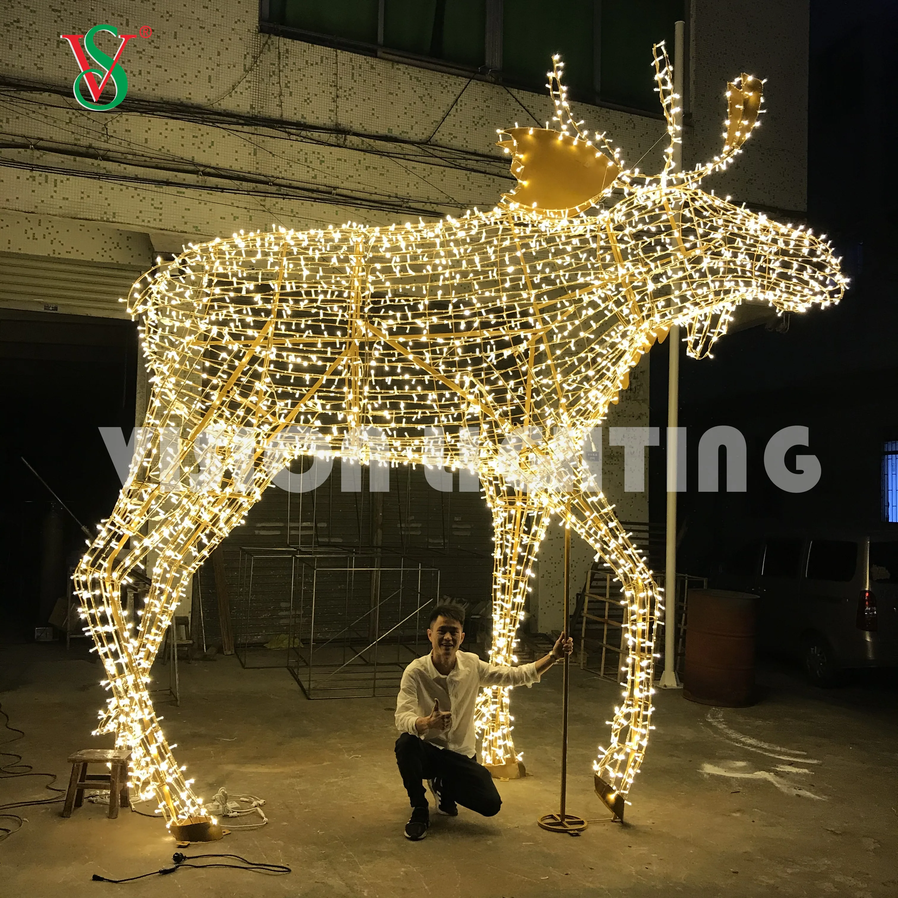  Светодиодная яркая 3D Скульптура Быка OX с имитацией освещения для наружного