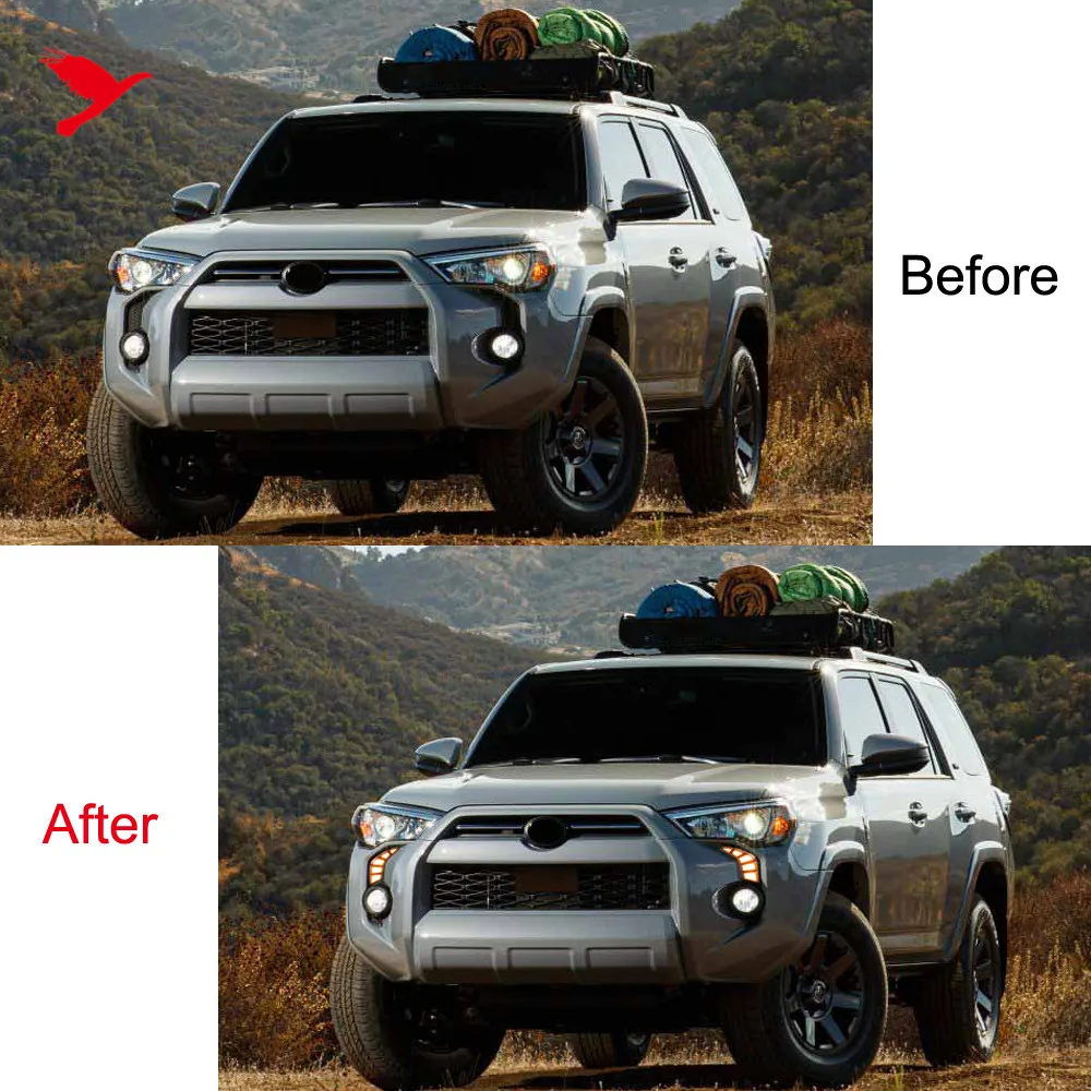 Для Toyota 4runner 2014-2020 автомобиля внешние аксессуары передняя противотуманная фара LED DRL Противотуманные фары 1