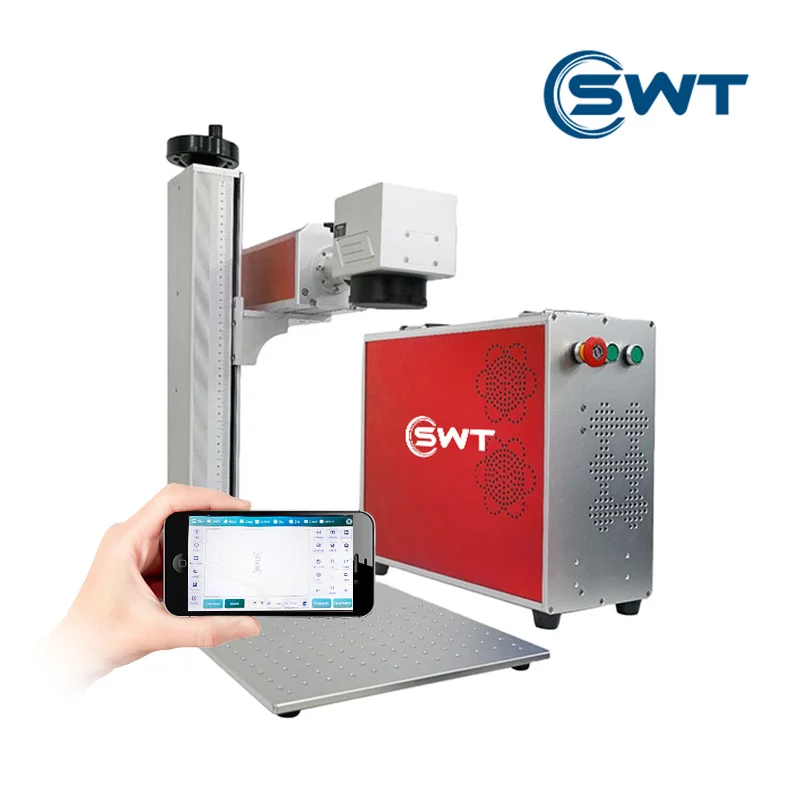SWT laser fiber 20w 30w laser printer for livestock labels ear tag metal laser engraving price
