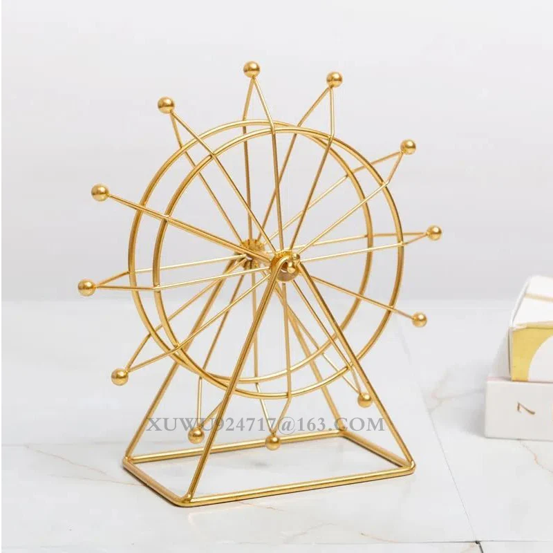 Factory Metal  Rotatable Ferris Wheel Decorations European Retro Zinc Alloy Ferris Wheel Model LONDON EYE Decorations