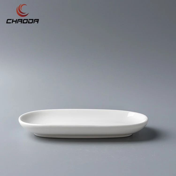 CHAODA Oval Shape high quality Ceramic Dishes 6.5 Inch Fine Porcelain Plates For Stars Hotel