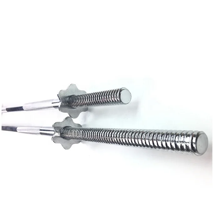 Hot Selling Chrome Weight Lifting 47'/72'/86' Straight Barbell Bar With Star Collars