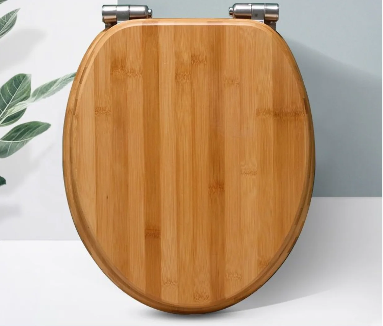 ceramic two piece toilet water closet wc toilet hot sales  bamboo shower seat  with stainless steel hinge walnut toilet seat