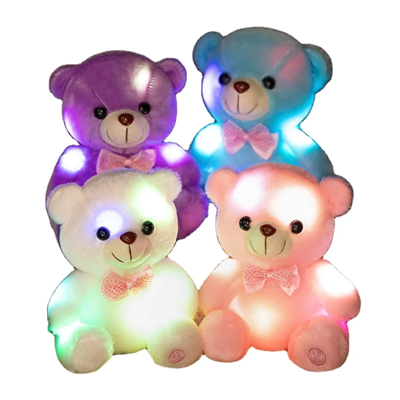 Wholesale Glowing Animal Plush Toy Elephant Bear Unicorn Luminous Soft Stuffed Doll Kids Toy