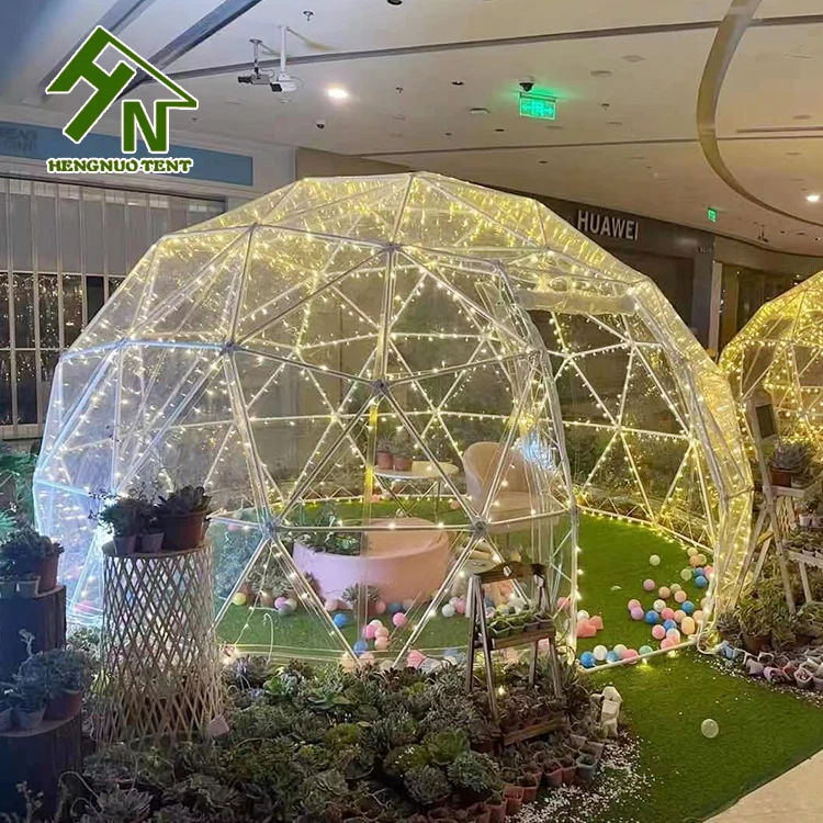Transparent 950g/Sqm Water-Proof PVC Fabric Covering Garden Igloo Dome Tent For Events