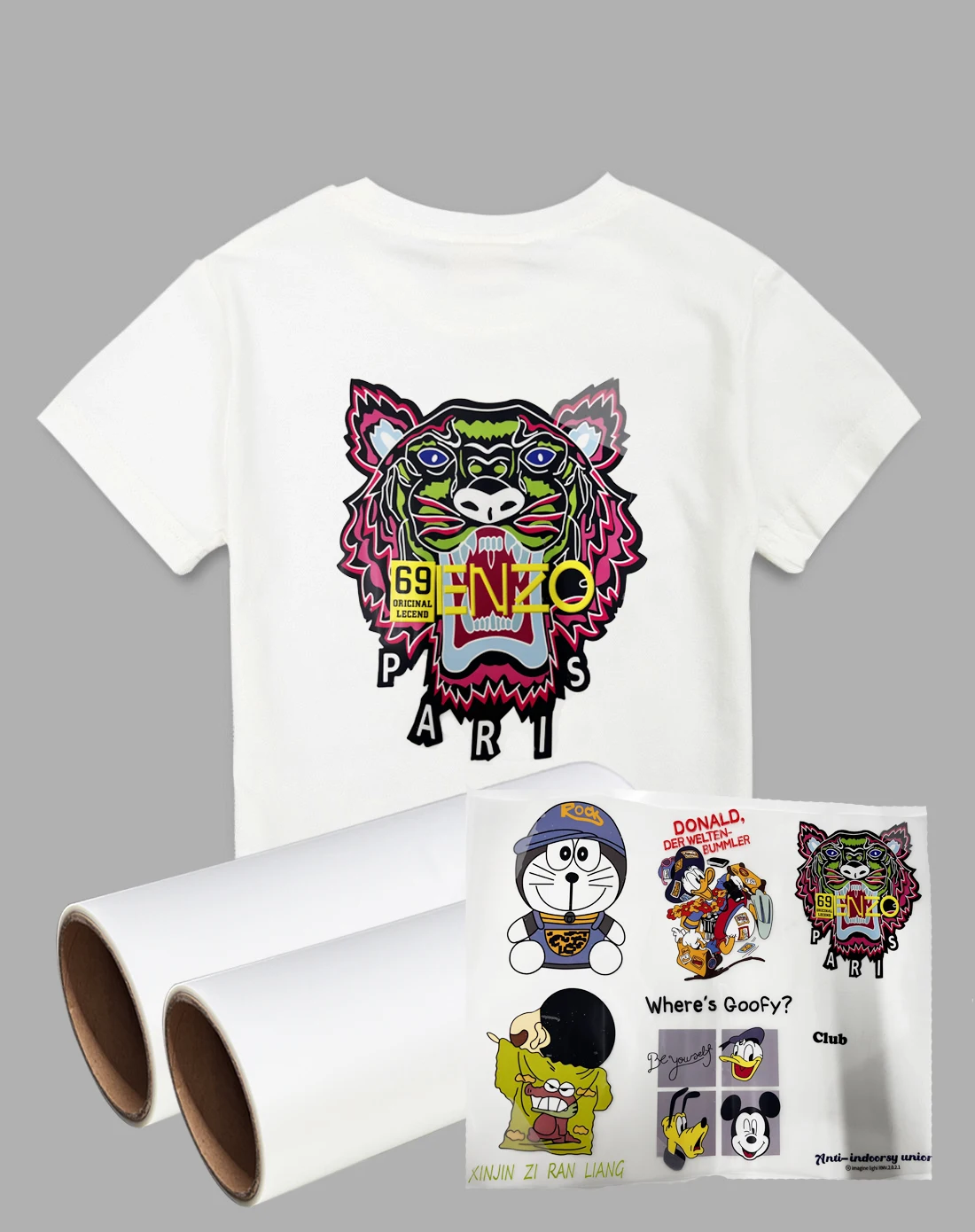 Factory wholesale T-shirt pattern printing film DTF  heat transfer film 30cm 60cm PET roll film