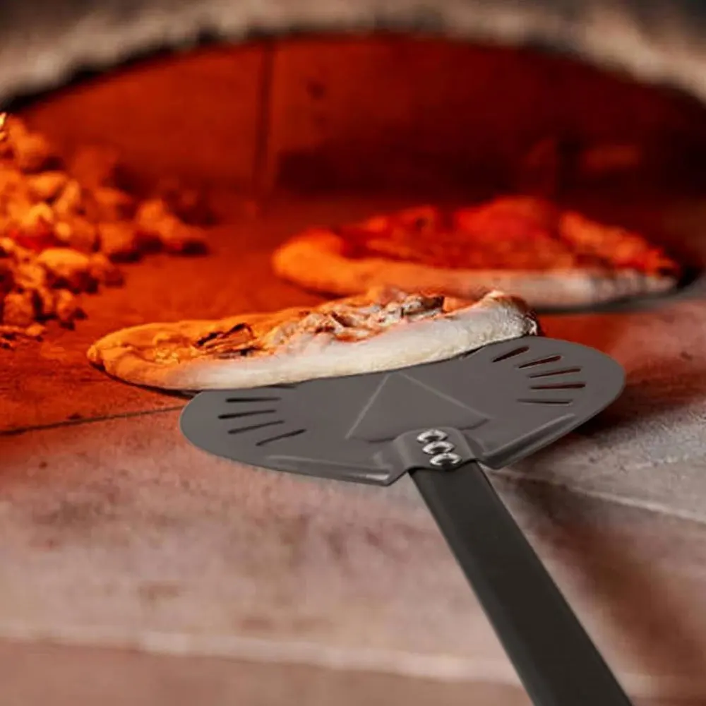 9 Inch Turning Perforated Pizza Peel  Cleaning Brush Ash Rake Commercial Pizza Oven Accessories Utensil Kit