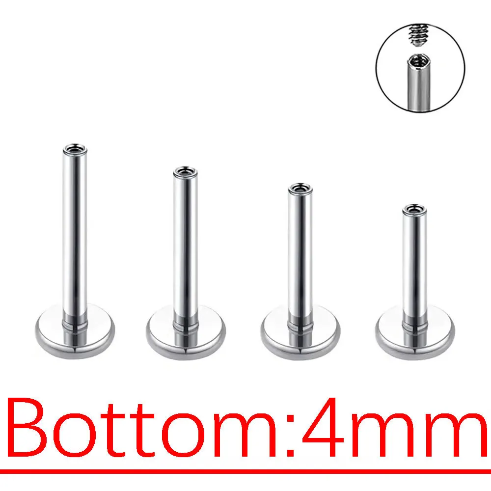 16G Ear Stud Base G23 Titanium For Labret Lip Piercing Ring Earrings Base Lip Piercing Accessory Thread Nose Stud Body Jewelry
